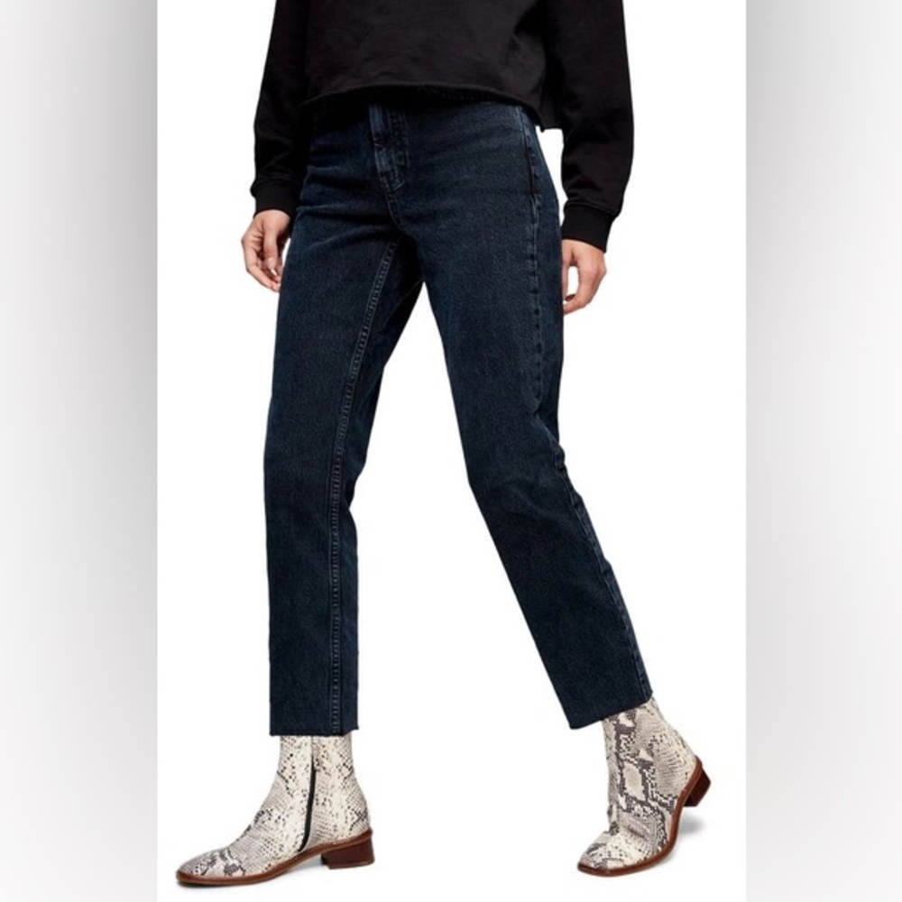 Topshop Raw Hem Crop Straight Leg Jean, size 26